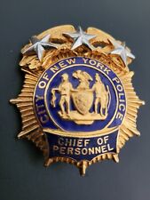Used, Obsolete NYPD BADGE CHIEF OF PERSONNEL Police NEW YORK  for sale  Shipping to South Africa