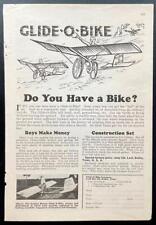 1930 Glide-O-Bike vintage impressão AD acessório de bicicleta voadora comprar usado  Enviando para Brazil