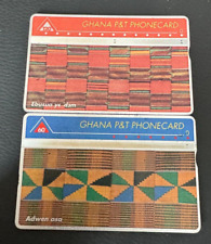 Cartões telefônicos GHANA P&T - 2 x 60/120 unidades diferentes designs de tecido comprar usado  Enviando para Brazil