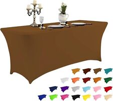 Capa lavável de mesa elástica retangular marrom escura serve para festa de casamento festival comprar usado  Enviando para Brazil