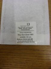 1981 concert ticket for sale  BIRMINGHAM