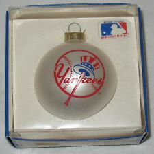 Enfeite de Natal de vidro vermelho branco azul MLB novo na caixa NY Yankees EUA comprar usado  Enviando para Brazil
