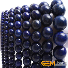 Espaciador redondo de piedras preciosas azul lapislázuli cuentas sueltas para hacer joyas 15" hágalo usted mismo segunda mano  Embacar hacia Argentina