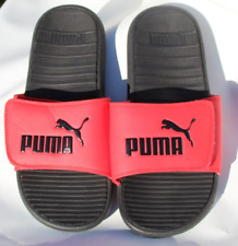 PUMA slides sandals mens size 7.5, 8 red black velcr OFFER boys DEAL sports $35 for sale  Shipping to South Africa