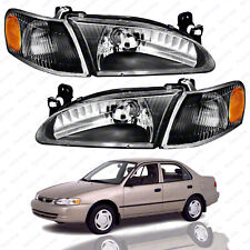 Faróis Toyota Corolla 1998 1999 2000 luzes de canto preto esquerda direita 4 peças, usado comprar usado  Enviando para Brazil