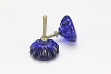 Glass Cabinet Knobs Set Drawer Pulls Cobalt Blue Glass Decorative Knobs 2 Pcs for sale  Shipping to South Africa
