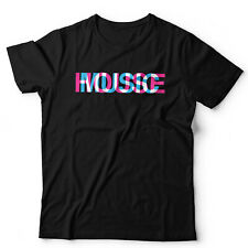 Camiseta unissex logotipo house music glitch EDM eletro dança disco ácido comprar usado  Enviando para Brazil