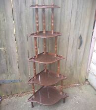 Used, Corner Stand 5 Tier Wooden Curio Décor Book Shelf  Storage Organizer 48 x10x10" for sale  Shipping to South Africa