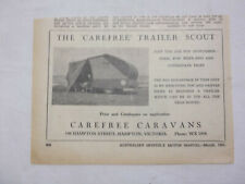 Used, The Carefree Trailer Scout Campervan Advertisement from a 1951 Magazine Caravan for sale  Shipping to South Africa