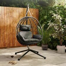 Rattan Swing Egg Chair Garden Patio Indoor Outdoor Hanging Wicker Chair Cushion tweedehands  verschepen naar Netherlands