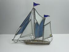 Vitral e barco com acabamento de metal cor prata ~ navio costeiro. comprar usado  Enviando para Brazil