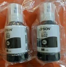 Usado, Lote de 2 frascos de tinta Epson EcoTank 502 preto 7500 página validade 2026 2760/3760/4760 comprar usado  Enviando para Brazil