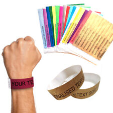 Personalised Paper Wristbands Custom Tyvek Party Festivals Events Entry Tickets  for sale  Shipping to South Africa