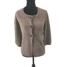 Christopher Banks Women's Round Neck  Speckled Brown Button Up Granny Cardigan M for sale  Shipping to South Africa