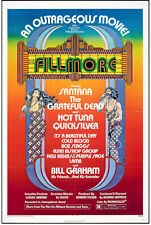 Póster de película original de 1972 de Fillmore raro de una hoja rock and roll clásico segunda mano  Embacar hacia Mexico