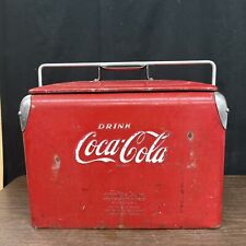Refrigerador de caixa de gelo vintage publicidade Coca-Cola vermelho/metal com abridor de garrafa comprar usado  Enviando para Brazil