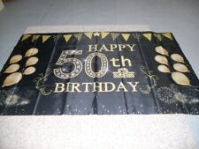 Decoração de banner de aniversário de 50 anos ouro preto extragrande comprar usado  Enviando para Brazil