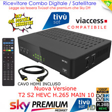 Decoder Combo Tivusat HD Satellitare Tv Sat e Digitale Terrestre Dvb-T2 Hevc 265 usato  Italia