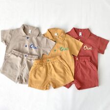 Conjuntos de roupas infantis roupas manga curta camisa polo + calça 2 peças terno algodão comprar usado  Enviando para Brazil