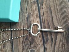 Used, Genuine Tiffany & Co Authentic Sterling Silver Oval Key Pendant Necklace With... for sale  LONDON