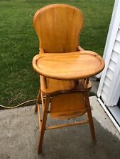 VINTAGE Light Wooden High Chair with Foot Rest, used for sale  Shipping to South Africa