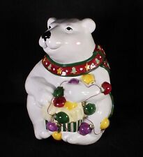 Jarro de biscoito JC Penny urso polar luzes de Natal cerâmica 11" de altura comprar usado  Enviando para Brazil