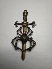 Colar pingente espada templária com aranha tipo cruzado medieval puro.!, usado comprar usado  Enviando para Brazil