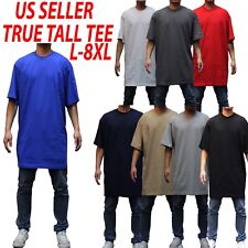 Camiseta grande e alta S/S gola redonda masculina peso pesado liso sólido 8 oz altura-C comprar usado  Enviando para Brazil