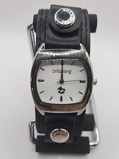 Relógio de quartzo feminino Billabong 26mm quadrado tom prata 26mm couro preto comprar usado  Enviando para Brazil