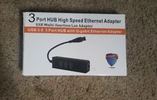 Hub USB 3.0 de 3 portas com adaptador RJ45 Gigabit Ethernet conversor para laptop PC EUA comprar usado  Enviando para Brazil