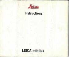 Leica minilux instructions usato  Bologna