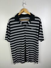 Usado, Camisa polo esportiva Nike golfe listrada preta branca algodão tamanho grande L golfe comprar usado  Enviando para Brazil
