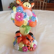 Disney Winnie The Pooh Park Lane Assoc.Tigger W/Garden Ceramic Coin Bank for sale  Shipping to South Africa