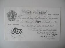 White fiver banknote for sale  FELTHAM