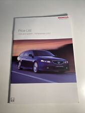 Honda price list for sale  NEWCASTLE UPON TYNE