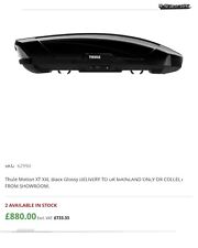 Used, thule roof box black for sale  Shipping to South Africa