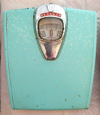 Usado, Balança de banheiro Detecto vintage década de 1950 turquesa e bolha de vidro brilhante RARA!! comprar usado  Enviando para Brazil