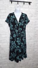 Vestido Torrid Faux Wrap Manga Curta Malha Floral Preto Verde Plus Size 1 1X comprar usado  Enviando para Brazil