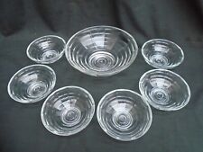 Vintage 1940's Chance Bros Clear Pressed Glass 7pc Dessert Set for sale  Shipping to South Africa