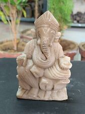 Antiga estátua indiana esculpida à mão em pedra de mármore branco Lord Ganesha Idol 4,5" comprar usado  Enviando para Brazil
