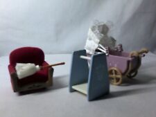 Sylvanian Families Pink Pram , small red armchair, clothes hanger stand + duster for sale  Shipping to South Africa