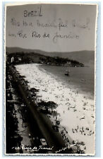 Cartão postal foto Niterói Brasil RPPC linda praia Praia de Icaraí 1955 publicado comprar usado  Enviando para Brazil