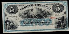 ARGENTINA 5 PESOS BOLIVIANOS BANCO DEL COMERCIO 1869 SELECCIÓN # S1606r FINO., usado segunda mano  Embacar hacia Argentina