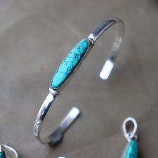 Pulseira de designer azul turquesa feita à mão prata esterlina 925 polegadas 7,5 comprar usado  Enviando para Brazil