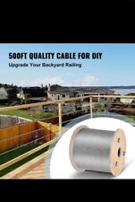 T316 Stainless Steel Cable 1/8" 7x7 Steel Wire Rope 500ft Cable Railing W/Cutter for sale  Shipping to South Africa