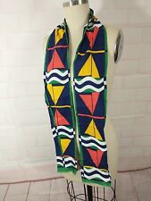Ginnie Johansen 1988 Long Cotton Art Scarf Pink Green Yellow (Japan) -5.5"x60" for sale  Shipping to South Africa