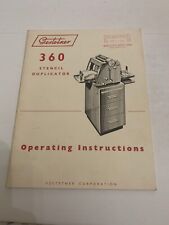 Usado, Manual de instrucciones de funcionamiento duplicador de plantillas Gestetner 360 vintage segunda mano  Embacar hacia Argentina
