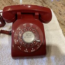 Vintage Red Bell System Western Electric Rotary Dial Desk Phone 500DM. for sale  Shipping to South Africa