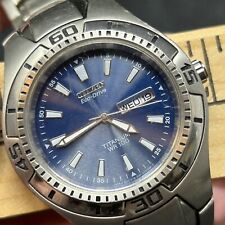 Relógio masculino Citizen Eco-Drive titânio WR 100 azul prata E101-K004403 650425 comprar usado  Enviando para Brazil