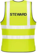 ADULTS HI-VIZ PRINTED STEWARD SAFETY WEAR SECURITY PPE, used for sale  Shipping to South Africa